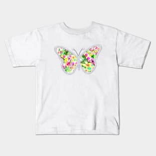 Floral Butterfly and Diamonds Kids T-Shirt